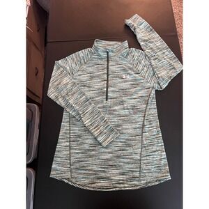Under Armour Womens HeatGear 1/4 Zip Pullover Space Dye Teal Blue (1166)